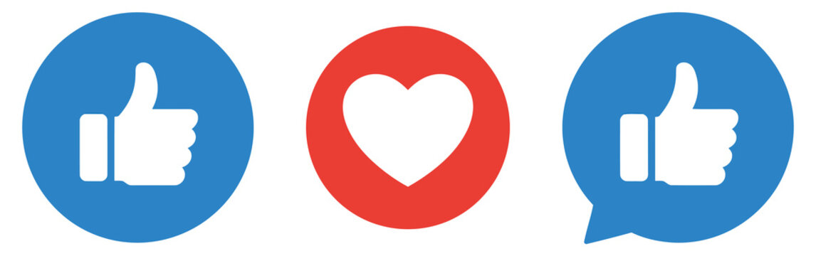 Like and love icon button featuring speech bubble with social reaction symbols, engagement feedback, and communication reaction
