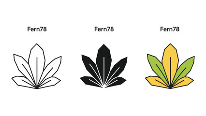 three stylized fern leaves flat design vector illustration © Freecom