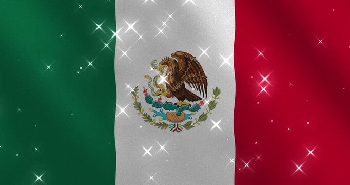 Mexico Flag Glitter Background