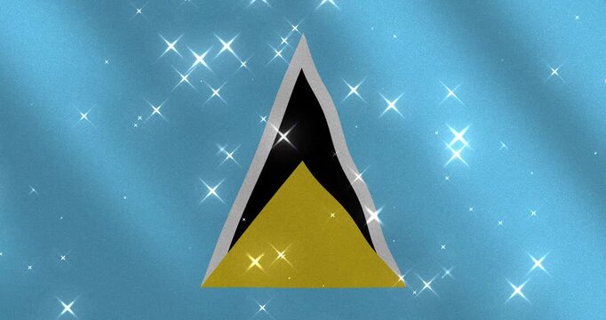 Saint Lucia Flag Glitter Background	
