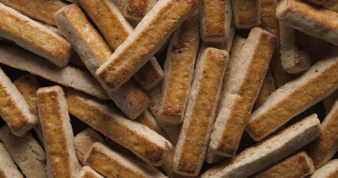 Nuts biscuits close up studio shot over rotating