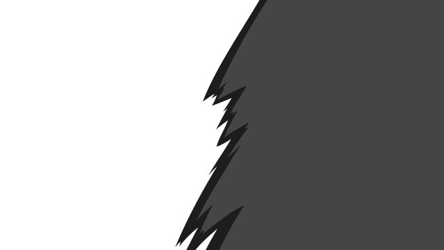 Abstract manga confrontation background with dramatic split composition and sharp black jagged lines. Dynamic anime style clash effect for versus screens, battle scenes, action comics.