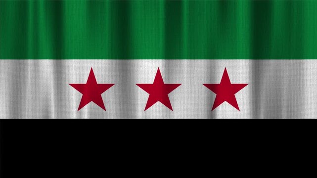 Syria Flag Animation With Fabric Texture