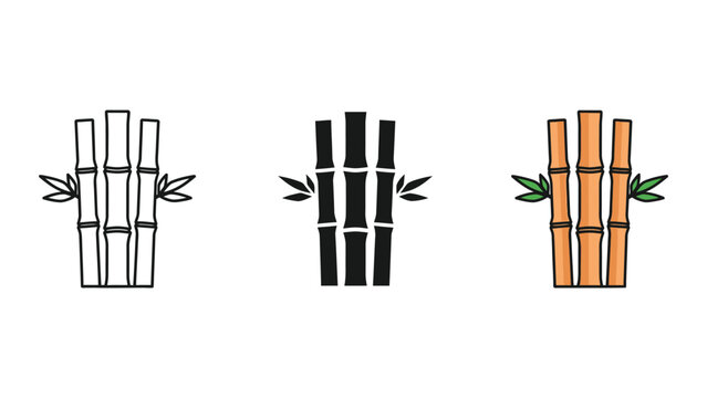 three wooden fence panels with plants flat design vector illustration