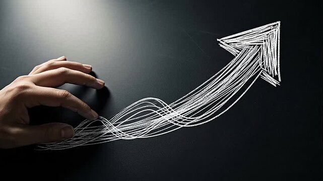 Hand interacting with a computer mouse and arrow.