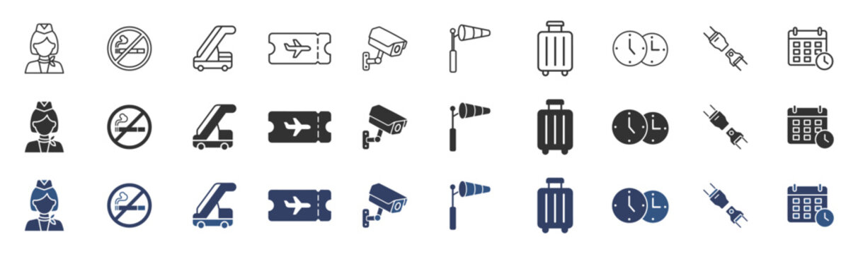 Travel and Airport Icon Set for UI Design