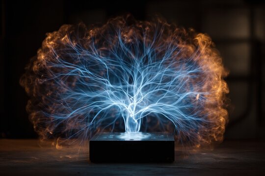 Electric Plasma Display Resembling a Brain