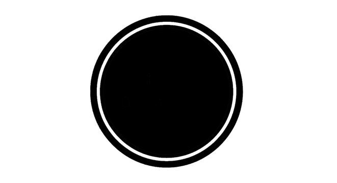 Minimal black silhouette icon, simple flat vector, bold black shape, no, no shading abstract circular design with geometric shapes and letters on a, flat icon style