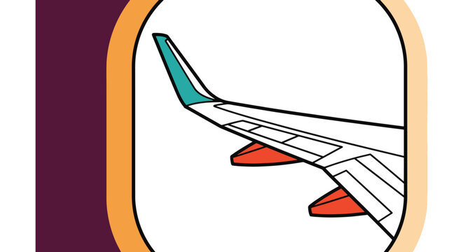 Aerial airplane wing view Line clean abstract pattern vector.eps