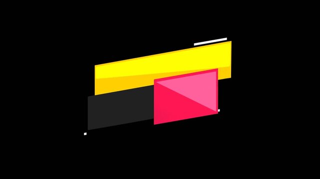 ribbon banner title montage empty reveal effect with alpha channel