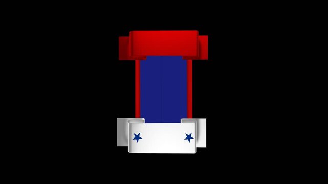 ribbon banner title montage empty reveal effect with alpha channel