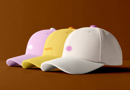 Baseball Cap Set Mockup