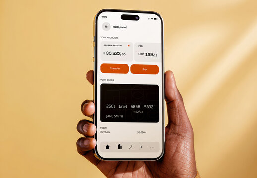 Hand Holding Smartphone Screen Mockup