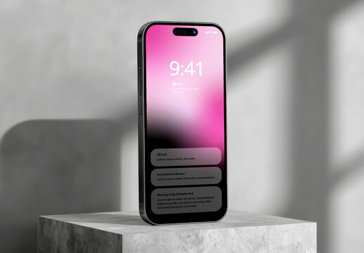 Smartphone Lock Screen Mockup