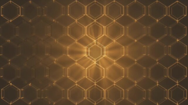 Minimalist Golden Hexagonal Motion Background Loop