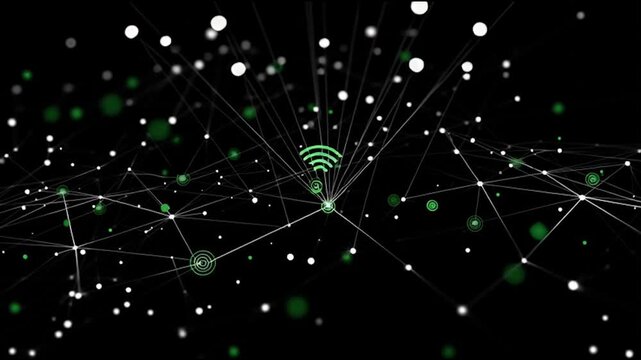 Abstract business connection of lines from nodes It is connected to endless nodes and represents the innovation of communication in the network.abstract innovative cyber security network,