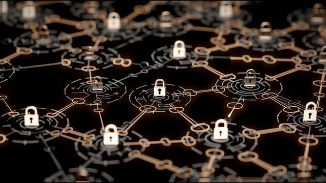 Abstract business connection of lines from nodes It is connected to endless nodes and represents the innovation of communication in the network.abstract innovative cyber security network,