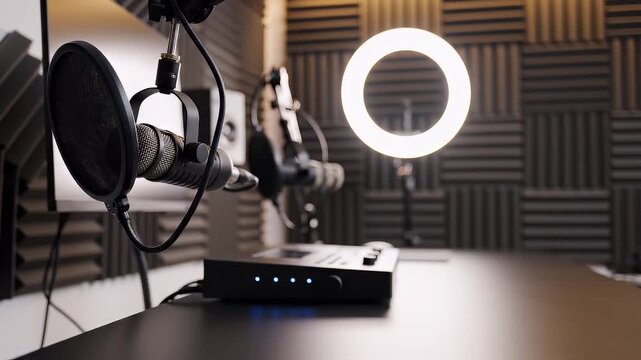Professional podcast recording studio setup 1.