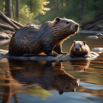 Beaver in the water