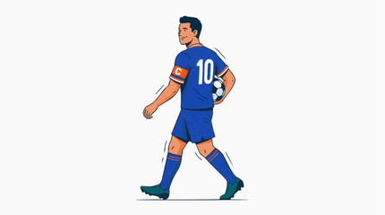 Obraz premium Football Captain Walking Victory Illustration