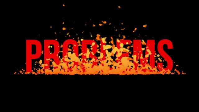 Flat 2D animation concept of 'Problems' turning into 'Solution'.  A dramatic visual aid for corporate training, educational content, and digital storytelling.