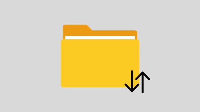 File Folder Upload Download Animation: Secure Data Transfer & Cloud Storage Concept