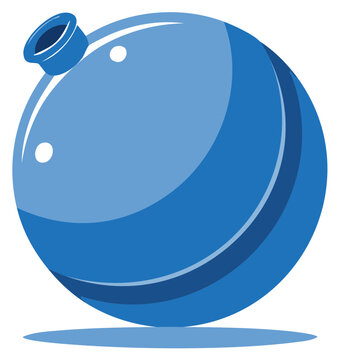 Blue round glass bottle with a stopper graphic design element vector illustration