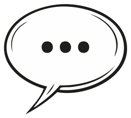 Fototapeta premium Speech bubble with ellipsis symbol, representing thinking, conversation, or pause