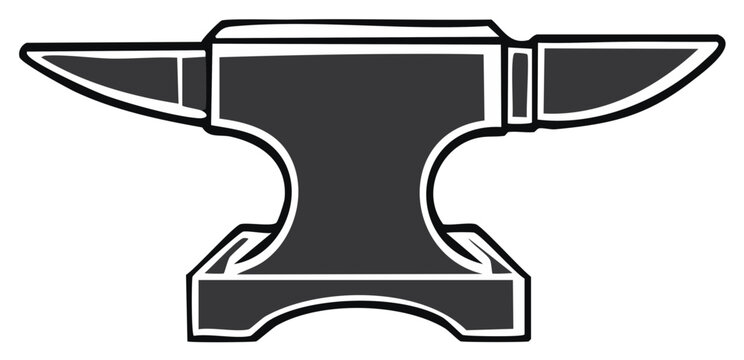 Heavy metal blacksmith anvil tool isolated vector icon illustration