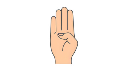 Naklejka premium Hand gesture illustration with fingers together.