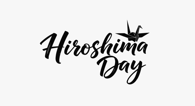 Hiroshima Day Text Logo Design.