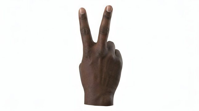 Hand showing peace sign gesture fingers.