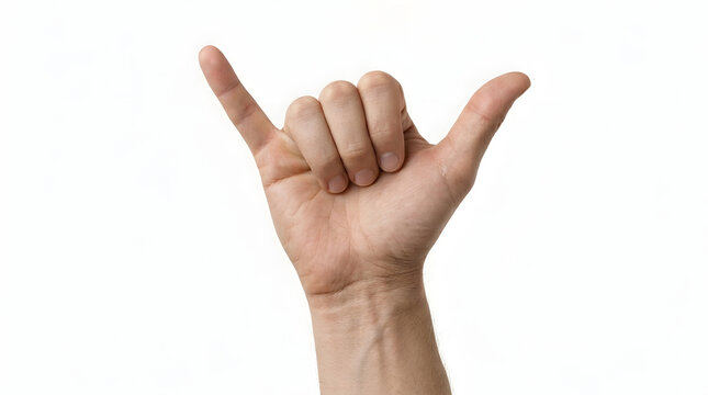 Hand Making Shaka Sign Gesture Symbol.