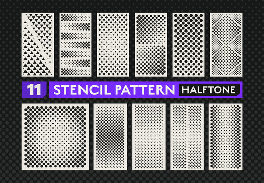 Geometric Halftone Stencil Pattern Pack