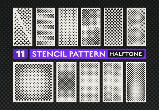 Geometric Halftone Stencil Pattern Pack