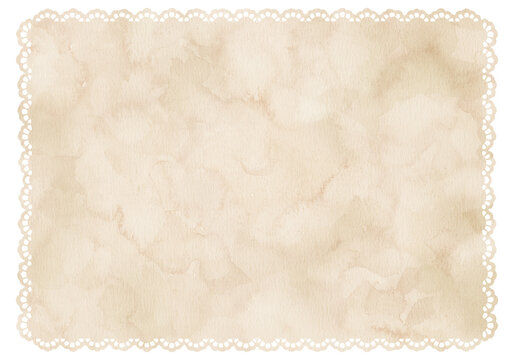 Watercolor Paper Lace Frame with Marble Texture - Transparent PNG-300dpi-	
