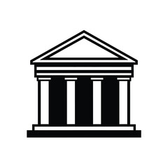 Fototapeta premium Bank building with classic columns represents financial stability and institutional strength.