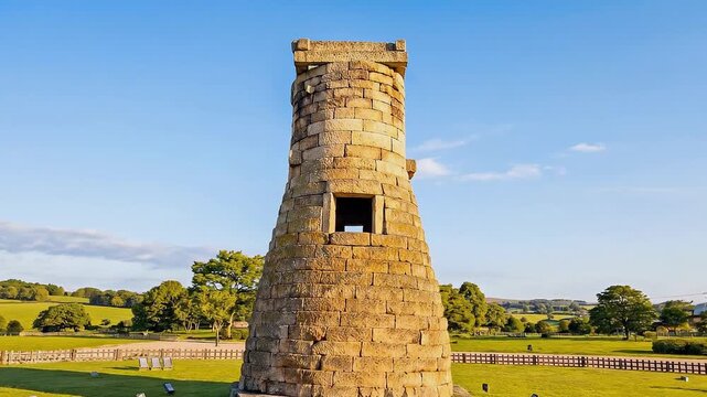 Ancient Cheomseongdae observatory stone tower in Gyeongju
