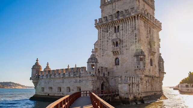 Belem Tower Lisbon on sunny day