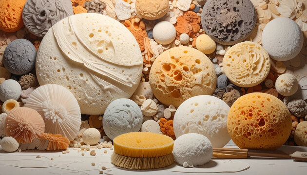 Abstract texture spheres composition