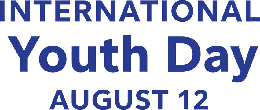 International youth day august 12 logo design with word cloud of alphabet letters numbers and symbols vector illustration