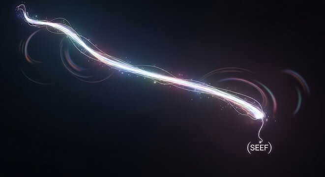 Abstract glowing light trail