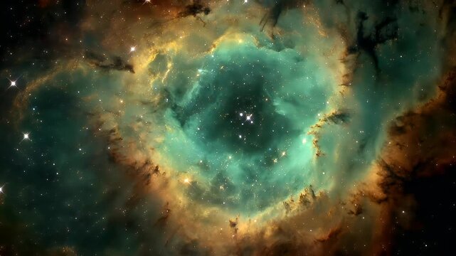 Space universe exploration, fantasy, mysterious. A vivid depiction of a nebula, captured in a highresolution digital art style. The central subject is a swirling mass of stars and nebulae.