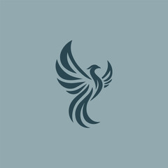 Fototapeta premium Phoenix logo design template flat vector