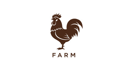 Brown Rooster Farm Animal Illustration. © Mirah