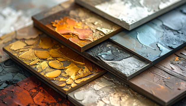 Abstract colorful metallic textures