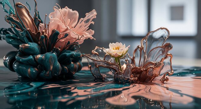 Abstract floral arrangement art