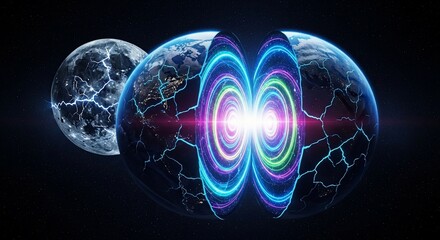 Abstract illustration of planet spheres
