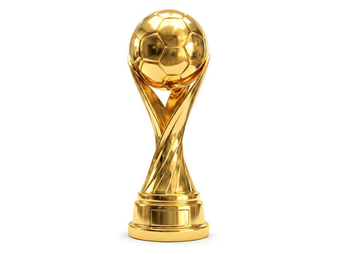 Shiny Gold Soccer Football Cup Championship Trophy with Ball