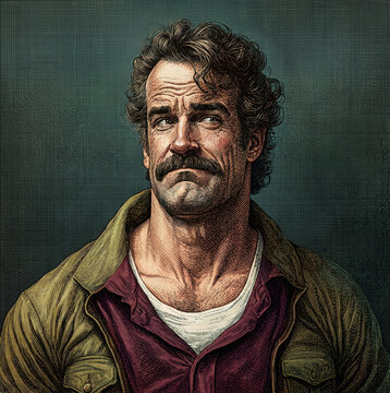 whatever skeptical expression of man engraving
